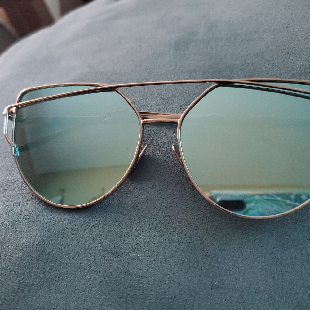 Bkue with silver frame
